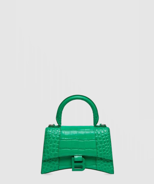 아워글래스 XS 크로커다일 엠보싱 핸드백 592833