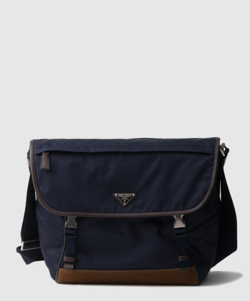 라지 리나일론 및 가죽 숄더백 2VD052