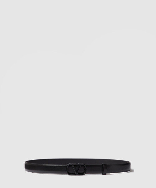 브이로고 시그니처 유광 송아지 가죽 벨트